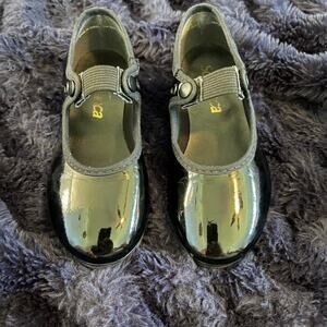 So Danca Toddler Tap Shoes Size 10W Black Patent Mary Jane Dance EUC